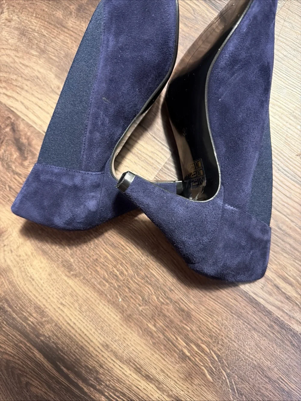 Sole Bliss Mercy Navy Suede Comfort Heels Wide Fit Bunion Friendly 39.5 US 9 New